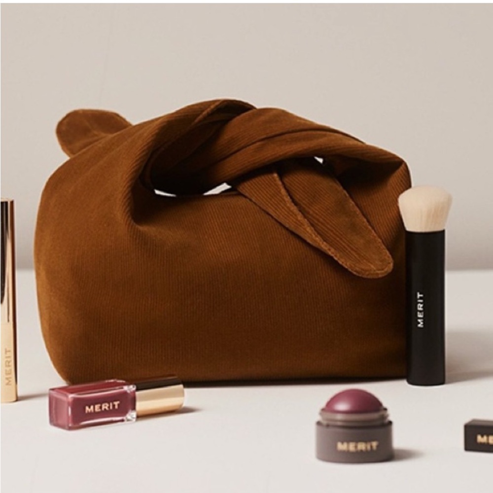 Merit The Signature Makeup Bag | Corduroy Tie Top Pouch